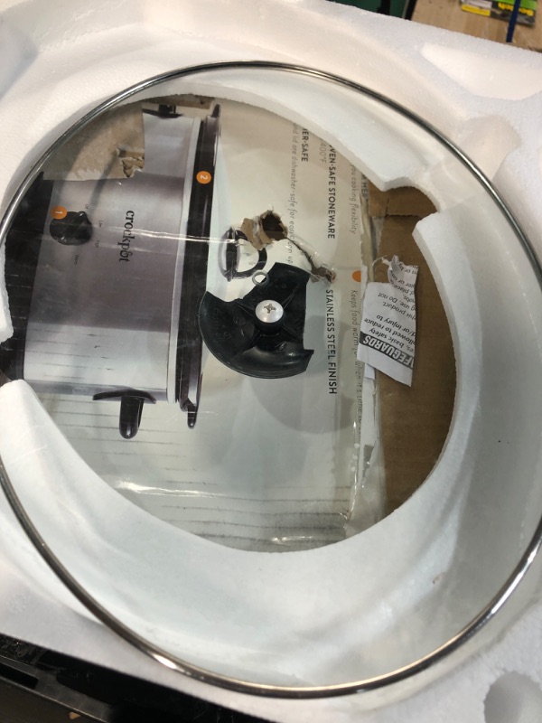 Photo 1 of **PARTS ONLY-SEE NOTES**
Crock-Pot 7qt Manual Slow Cooker - Silver SCV700-SS