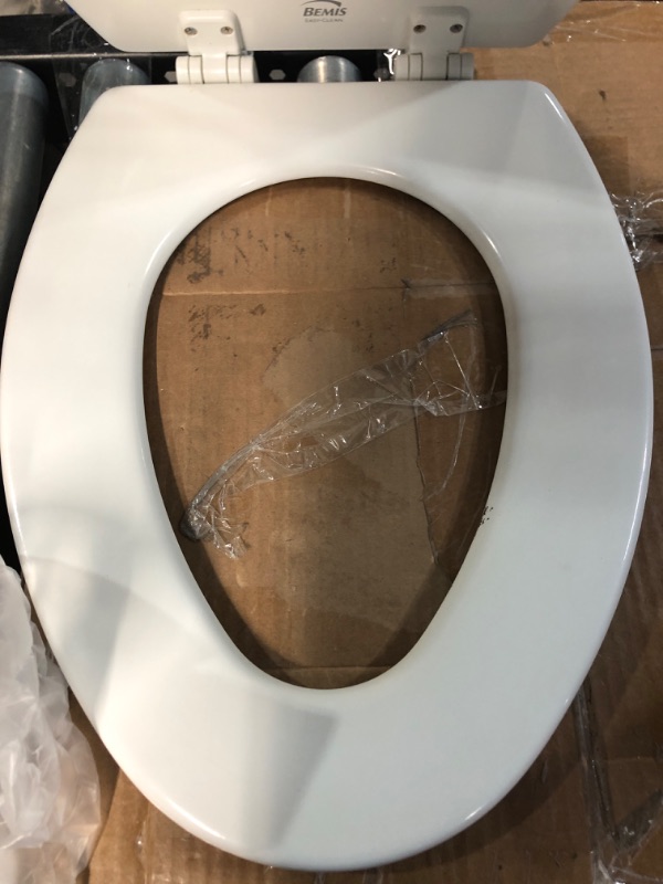 Photo 3 of **USED BUT LOOKS NEW**
Bemis 1500EC 390 Lift-Off Wood Elongated Toilet SEAT, Cotton White