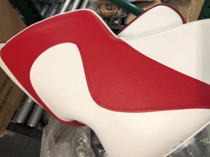 Photo 4 of **NEW OPEN FOR INSPECTION**
Leader Accessories Two Tone Captains Bucket Seat Boat Seat Premium Sports Flip Up Boat Seat(White/Red,Red Piping)
