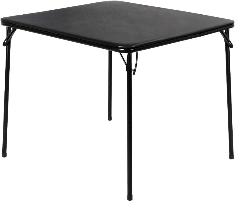 Photo 1 of 
VECELO Portable Folding Card Table Square with Collapsible Legs & Vinyl Upholstery, 1 Piece, Black