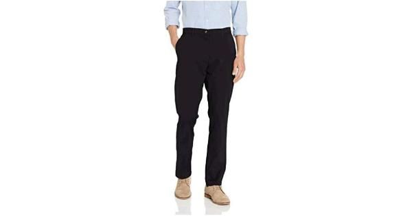 Photo 1 of Essentials Men's Athletic-Fit Casual Stretch Khaki Pant, Navy, 40W X 29L