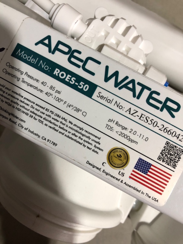 Photo 4 of * used item * sold for parts * see all images * 
APEC Top Tier 5-Stage Ultra Safe Reverse Osmosis Drinking Water Filter System (ESSENCE ROES-50)