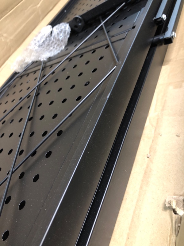Photo 1 of **LOOKS NEW**
HealSmart 4-Tier Heavy Duty Foldable Metal Rack Storage Shelving Unit with Wheels, Black 