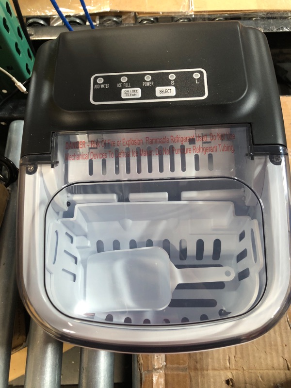 Photo 3 of **TURNS ON*
Countertop Ice Maker, Portable Ice Maker Machine with Carry Handle Black with Handle