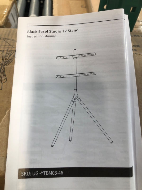 Photo 2 of UPGRAVITY Easel TV Stand with Tripod Base  Studio Black