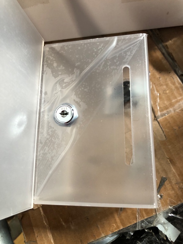 Photo 4 of VOISEN 1 Pack Acrylic Donation Box with Lock, Clear 