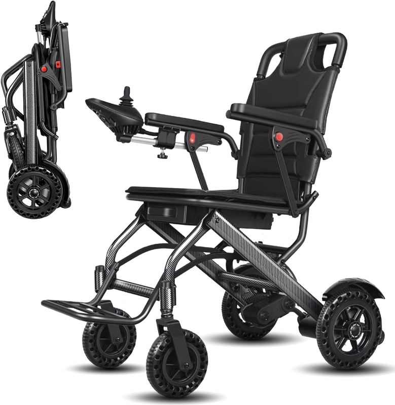 Photo 1 of (PARTS ONLY)Lightweight Electric Wheelchairs for Adults- Travel Size - Airline Approved - Foldable Electric Power Wheelchair Support 220lbs, Motorized Wheelchairs for Seniors
