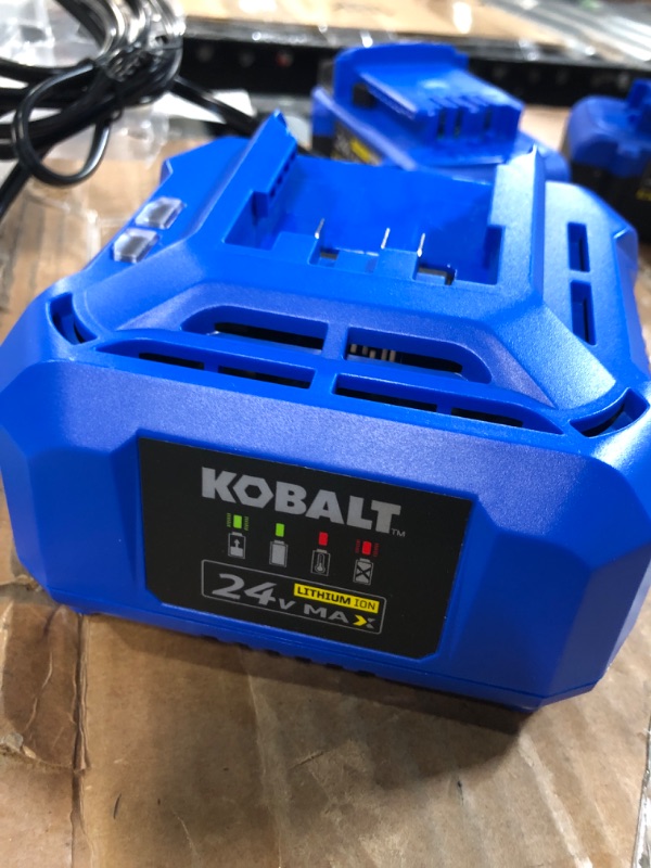 Photo 2 of Kobalt 24-Volt Max 2-Pack 4 Amp-Hour Lithium Power Tool Battery Kit (Charger Included)