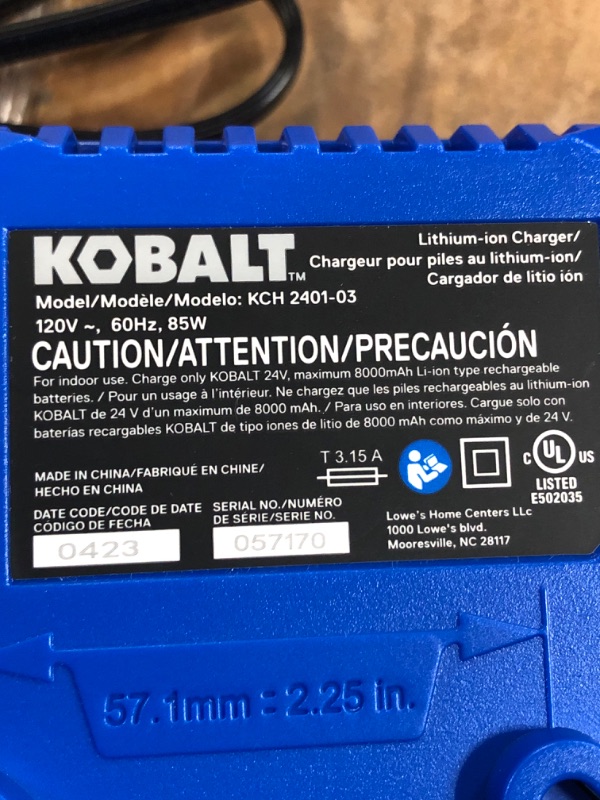 Photo 3 of Kobalt 24-Volt Max 2-Pack 4 Amp-Hour Lithium Power Tool Battery Kit (Charger Included)