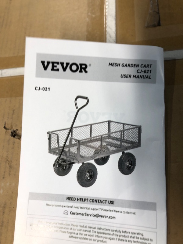 Photo 2 of **STOCK IMAGE FOR REFERENCE ONLY**
VEVOR Steel Garden Cart, Heavy Duty 900 lbs Capacity,