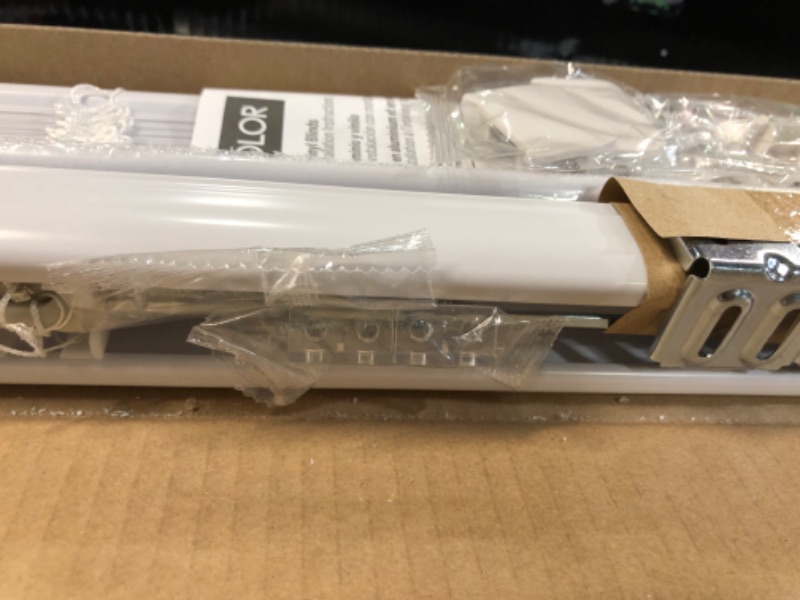 Photo 4 of **NEW**
LEVOLOR Trim+Go 1-in Slat Width 35-in x 64-in Cordless White Vinyl Room Darkening Mini Blinds | 2041041