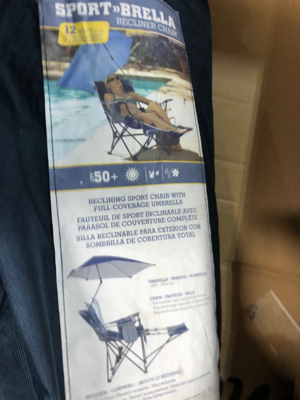 Photo 4 of **HAS BEEN USED (DIRTY)** [READ NOTES]
Sport-Brella Beach Chair with UPF 50+ Adjustable Umbrella Tropical Midnight Blue