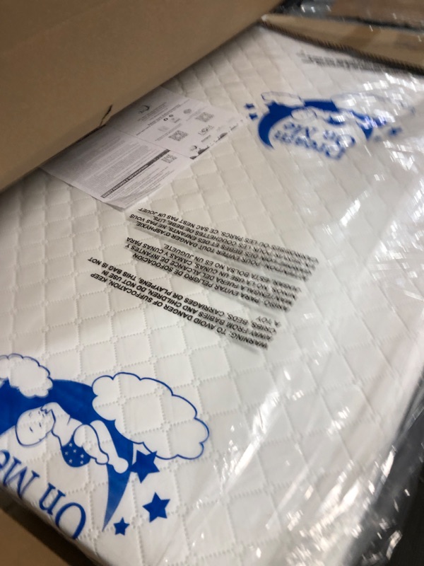 Photo 4 of **NEW OPEN FOR INSPECTION**
Dream On Me Holly 3” Fiber Portable, Greenguard Gold Certified, Waterproof Vinyl Cover, Lightweight Mini Crib Mattress, White