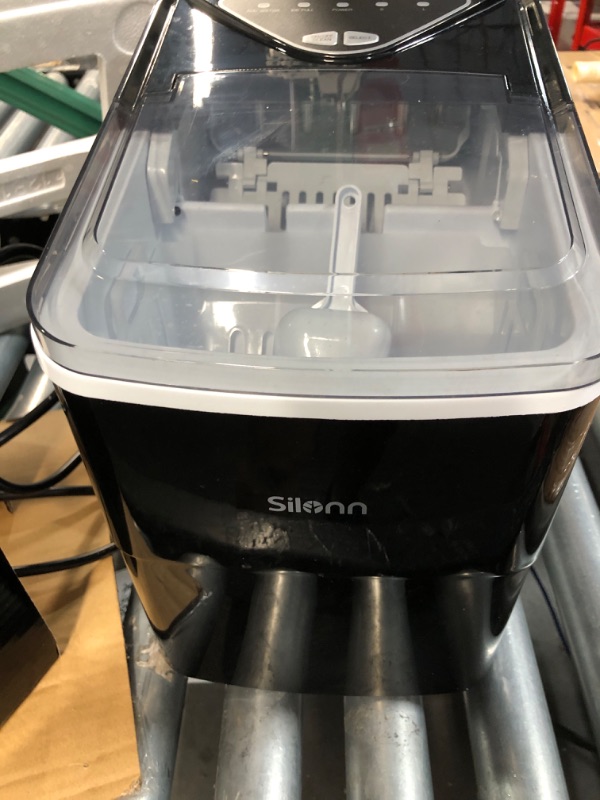 Photo 5 of **HAS BEEN USED- TURNS ON**
Silonn Ice Makers Countertop 9 Bullet Ice Cubes & Brita Standard Everyday Water Filter Pitcher, White, Large 10 Cup, 1 Count