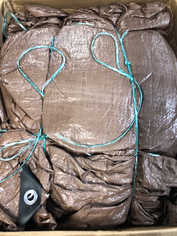 Photo 1 of **USED**
Multipurpose Protective Cover Brown Poly Tarp 30' X 40' - Durable, Water Resistant- 5 Mil
