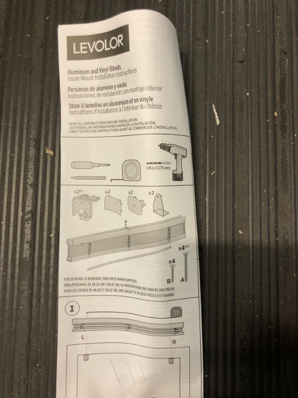 Photo 3 of **USED (HAVE BEEN CUT)**
LEVOLOR 1-in Cordless White Vinyl Room Darkening Mini Blinds (Common: 23-in; Actual: 22.5-in x 64-in)