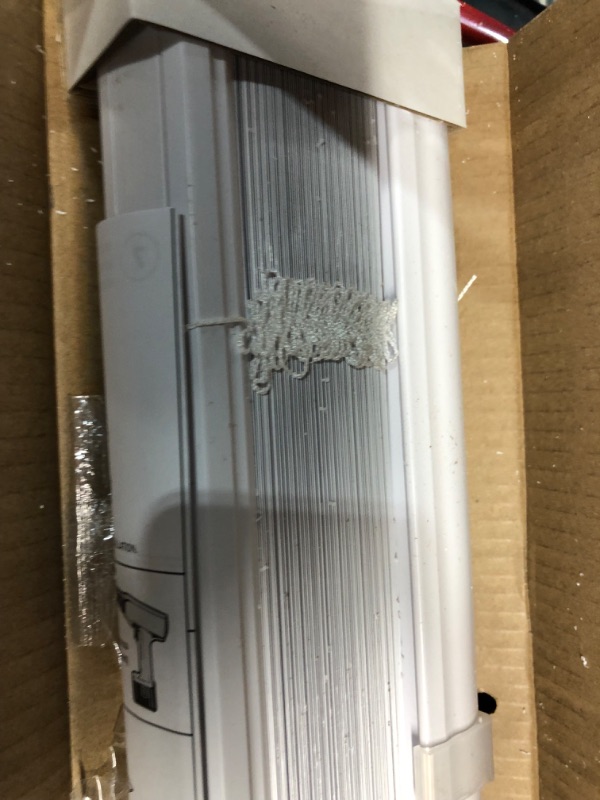 Photo 1 of **USED (HAVE BEEN CUT)**
LEVOLOR 1-in Cordless White Vinyl Room Darkening Mini Blinds (Common: 23-in; Actual: 22.5-in x 64-in)