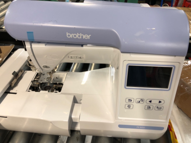 Photo 2 of ** PARTS ONLY!!!!!!! SEE NOTES**!!!
Brother PE800 Embroidery Machine, 138 Built-in Designs, 5" x 7" Hoop Area, Large 3.2" LCD Touchscreen, USB Port, 11 Font Styles