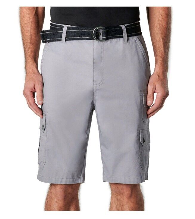 Photo 1 of **2-PAIRS** IRON CLOTHING Men's Stretch Twill Multi Pocket Cargo Short, Graphite 32