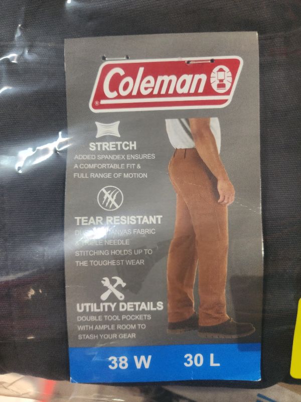 Photo 3 of **2-PAIRS, ONE PAIR OF SHORTS AND PANTS** Coleman Men's Tear Resistant Stretch Utility Pant 38WX30L, WP Weatherproof Men's 5 Pocket Ripstop Trail Utility 10" Inseam Short 40W (BOTH CHARCOAL COLOR)