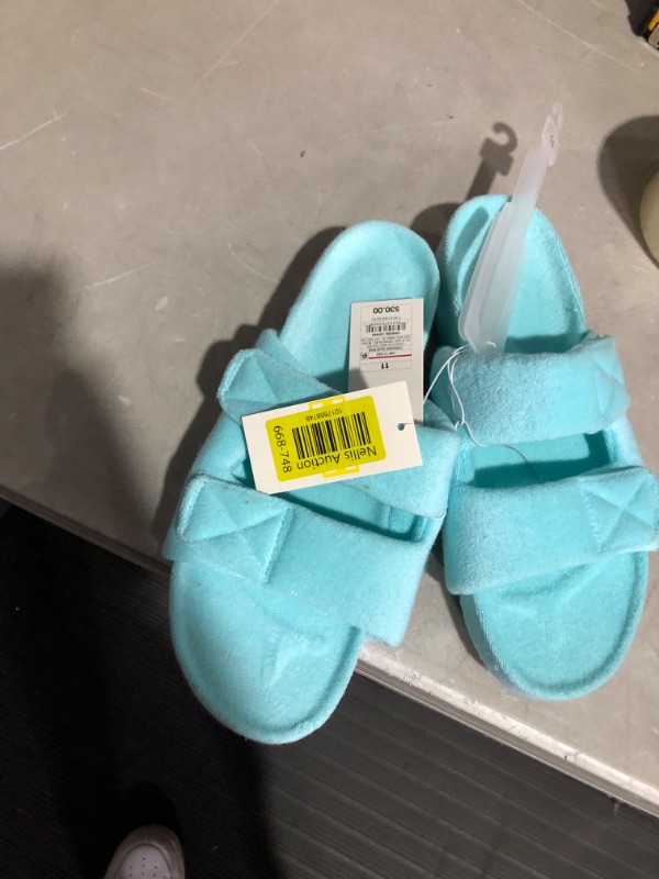 Photo 2 of (USED) Women's Remi Platform Slide Sandals - a New Day Turquoise Blue 11