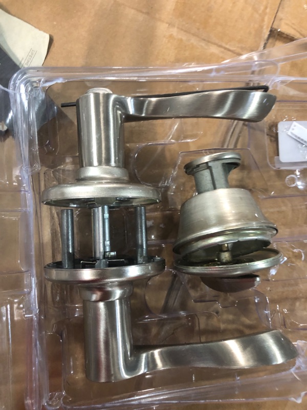Photo 1 of ***PARTS ONLY, MISSING PARTS. NON-FUNCTIONAL*** Balboa Satin Nickel Entry Door Knob and Single-Cylinder Deadbolt Combo Pack Featuring SmartKey and Microban