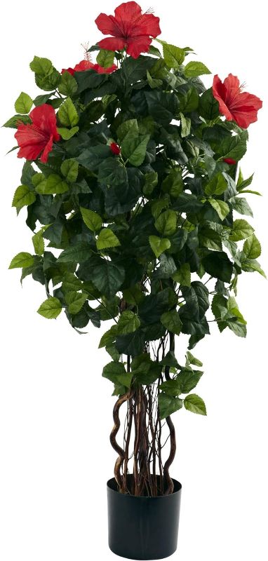 Photo 1 of (USED AND BROKEN BRANCHES Nearly Natural 4’ Hibiscus Artificial Tree, 4ft, Green
