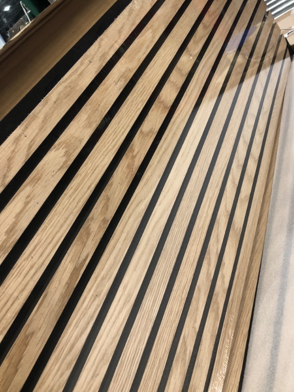 Photo 3 of 3D Slat Wood Wall Panels Acoustic Panels for Interior Wall Decor Oak 2PCS, 42.5” x 17”