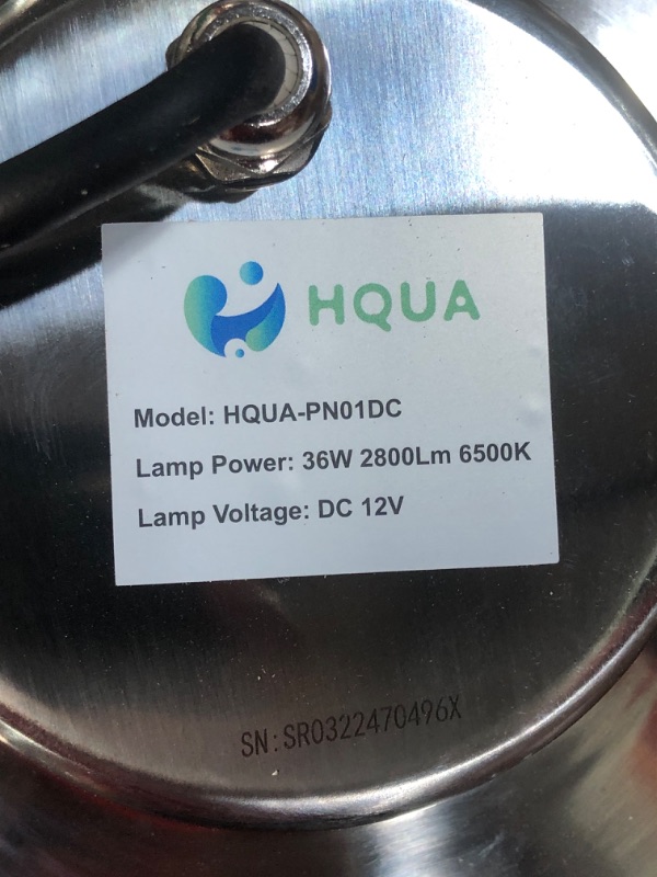 Photo 1 of **USED, BUT APPEARS NEW**
HQUA PN01DC 120V AC LED RGBW Color Change Inground Pool Light, 10 Inch 35W 3000lm 