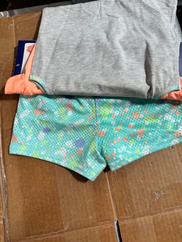 Photo 1 of Champion Girl S 3 Piece Polyester Tee Cotton Tank & Short Set (Macaron Coral/Oxford Heather/Aruba Blue 5)