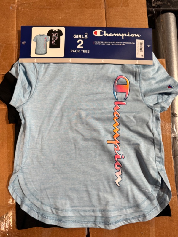 Photo 3 of Champion Girls Shirt All Day Performance Short Sleeve Tech Athletic Tee Shirt SIZE 4