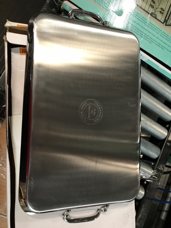 Photo 3 of **NEW, OPENED FOR INSPECTION**
Chef's Secret Stainless Steel Double Griddle, 18 Inches by 11 Inches, Ideal for Grilling