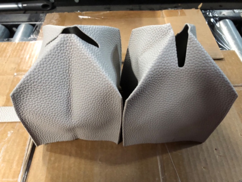 Photo 1 of **NEW, OPENED FOR INSPECTION**
Tissue Box Cover, WONGYEE Modern Square Tissue Box Organizer,2 Pack PU Leather Tissue Box Holder- 5X5X5'' | Pastel Grey