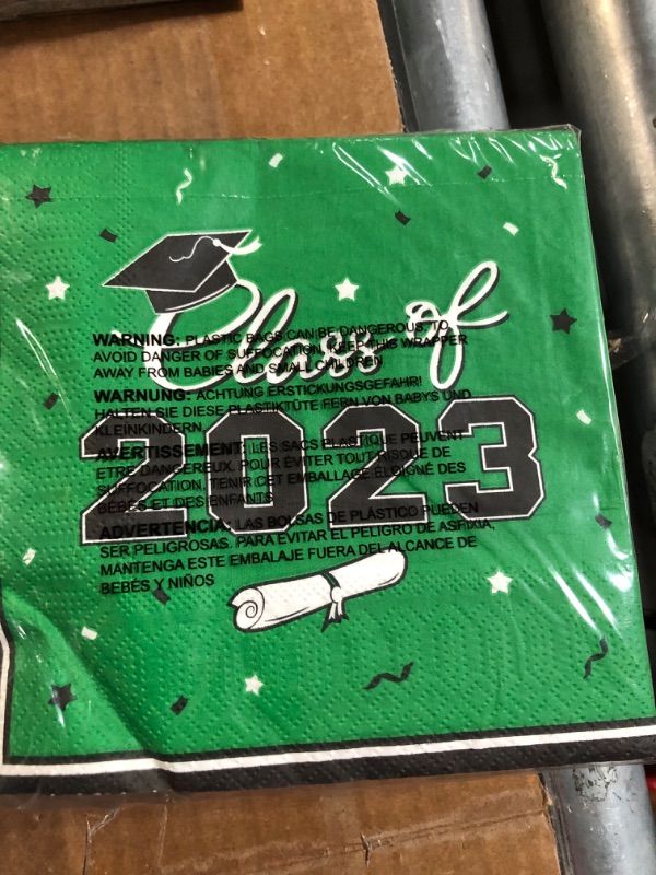 Photo 2 of Gatherfun Graduation Party Disposable Napkins Paper Napkins  3-Ply 50 Pack Green- PACK OF 2 