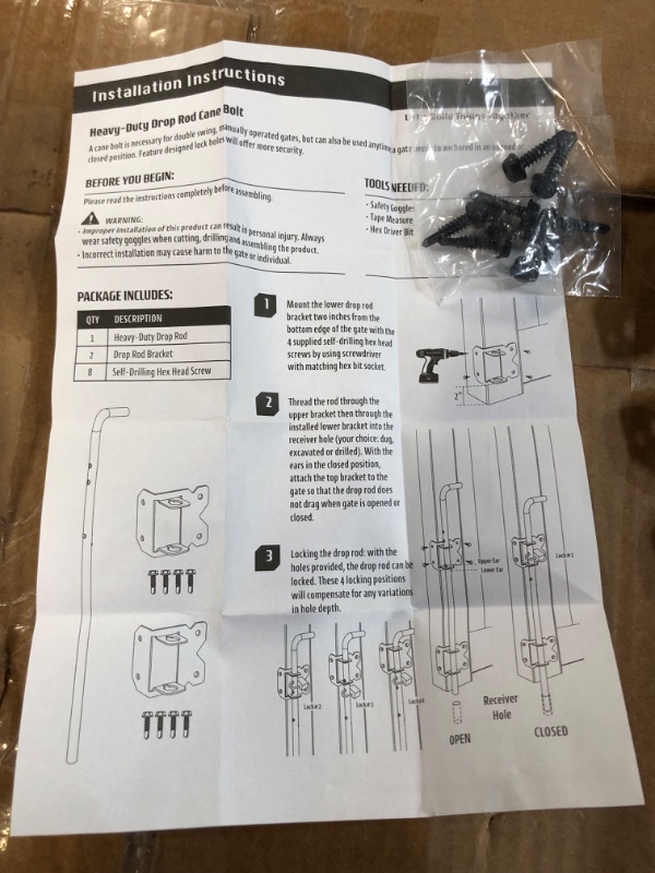 Photo 4 of **NEW, OPENED FOR INSPECTION**
HILLMASTER Upgrade 18" Heavy Duty Cane Bolt Gate Drop Rod, Black Finish 1Pack 