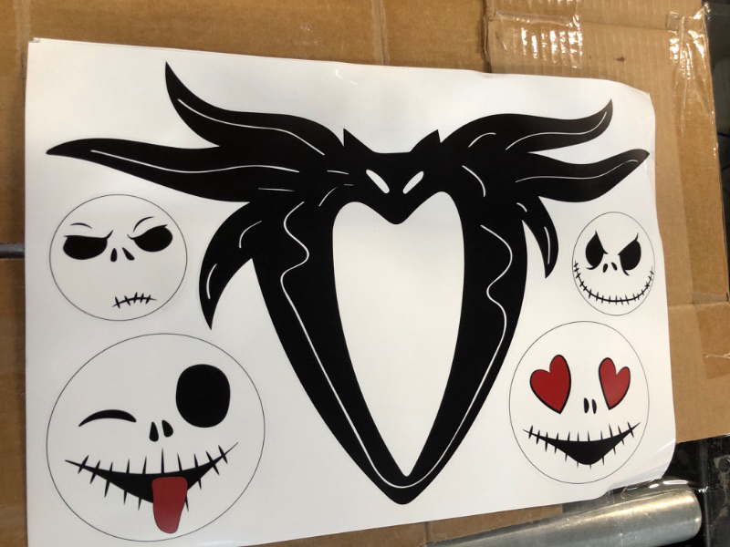 Photo 1 of 4 Sheets Halloween Door Stickers Decor Halloween Jack Skellington & SALLY - PACK OF 2 