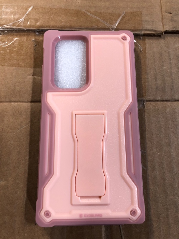 Photo 2 of **NEW, OPENED FOR INSPECTION**
ExoGuard for Samsung Galaxy S22 Ultra Case, Rubber Shockproof Heavy Duty Case Built-in Kickstand (Pink)