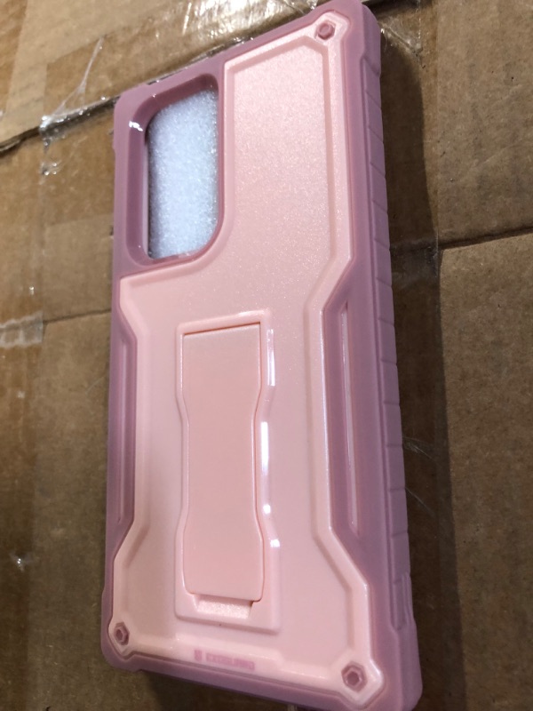 Photo 3 of **NEW, OPENED FOR INSPECTION**
ExoGuard for Samsung Galaxy S22 Ultra Case, Rubber Shockproof Heavy Duty Case Built-in Kickstand (Pink)