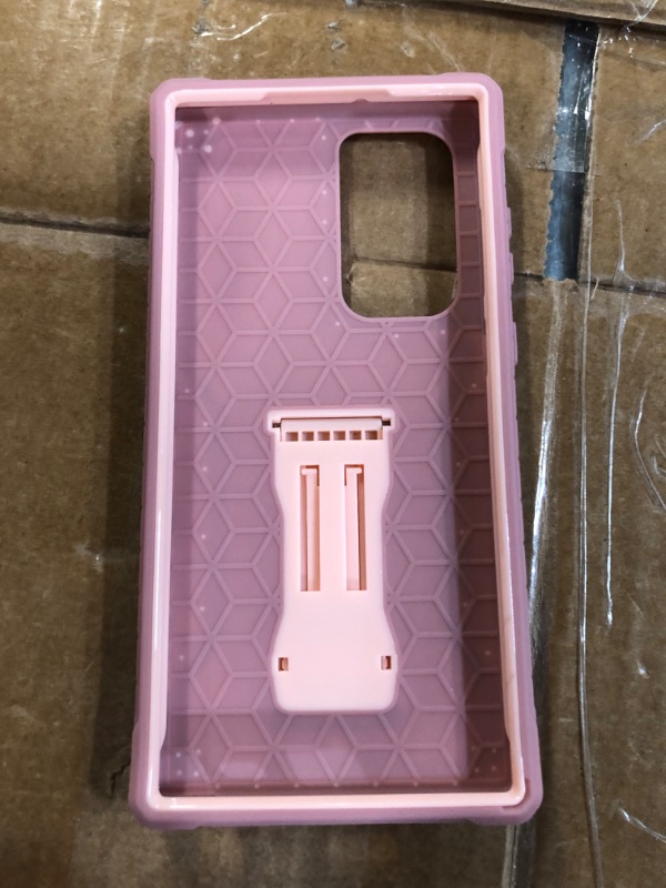 Photo 1 of **NEW, OPENED FOR INSPECTION**
ExoGuard for Samsung Galaxy S22 Ultra Case, Rubber Shockproof Heavy Duty Case Built-in Kickstand (Pink)