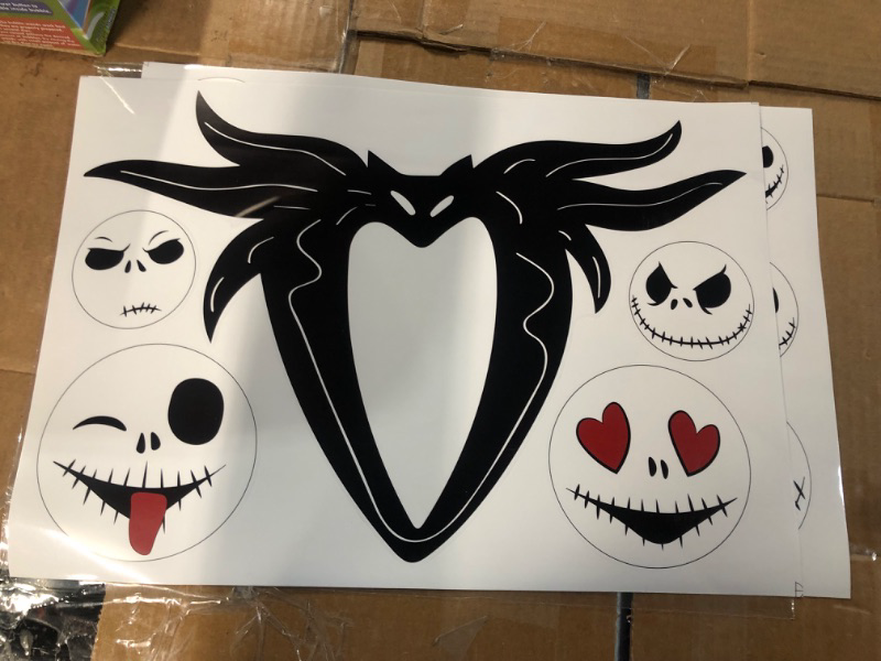 Photo 3 of **NEW, OPENED FOR INSPECTION**
4 Sheets Halloween Door Stickers Decor Halloween Jack Skellington & SALLY - PACK OF 2 