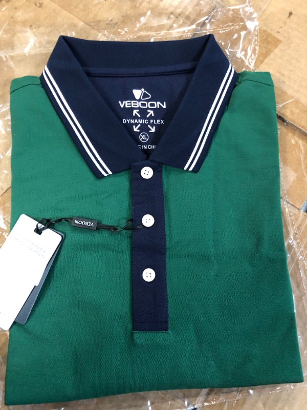 Photo 2 of **NEW, OPENED FOR INSPECTION**
VEBOON Polo Shirts Short Sleeve-XL- Kellygreen Multi