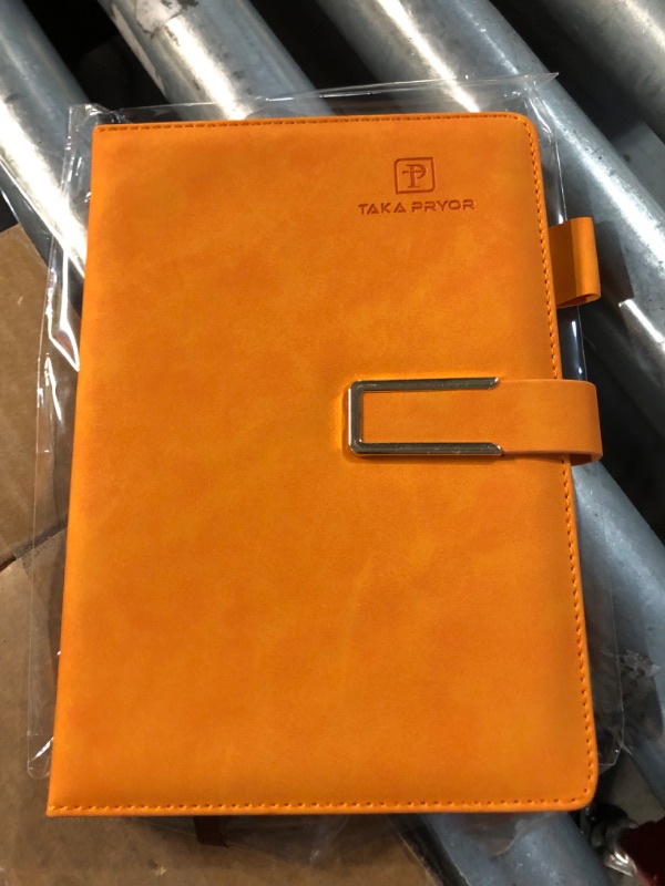 Photo 2 of **NEW, OPENED FOR INSPECTION**
TAKA PRYOR Bullet Dotted Journal Notebook with Pen Holder 200 Pages Dot Grid Journals Orange- pack of 2