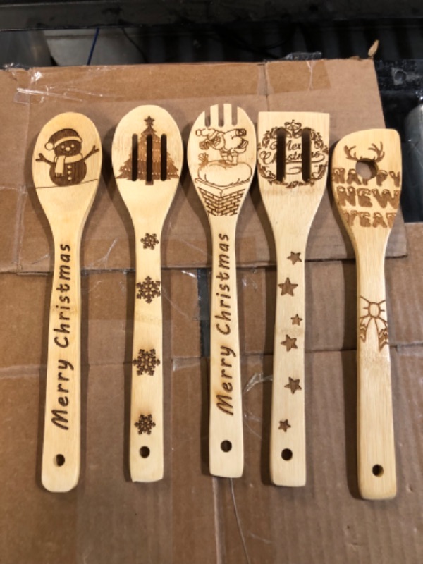 Photo 2 of **NEW, OPENED FOR INSPECTION**
LUKYBIRDS 5Pcs Wooden Spoons Set 