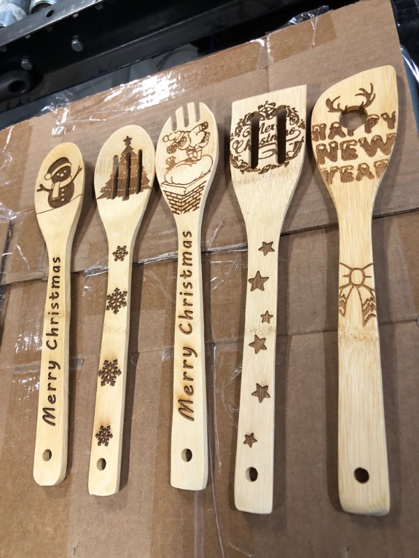 Photo 1 of **NEW, OPENED FOR INSPECTION**
LUKYBIRDS 5Pcs Wooden Spoons Set 