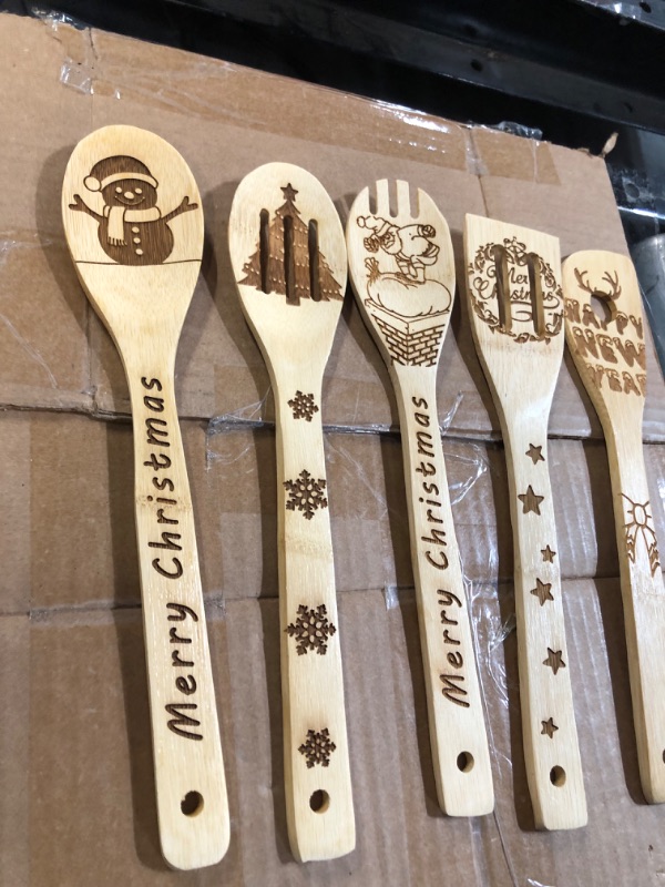 Photo 1 of **NEW, OPENED FOR INSPECTION**
LUKYBIRDS 5Pcs Wooden Spoons Set 