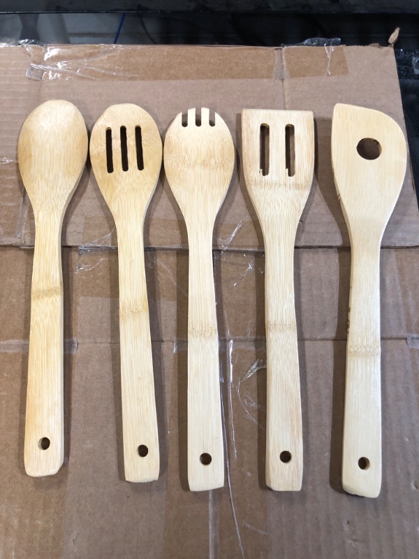 Photo 1 of **NEW, OPENED FOR INSPECTION**
LUKYBIRDS 5Pcs Wooden Spoons Set 