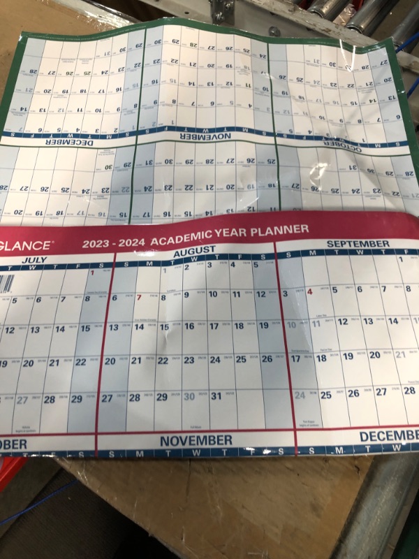 Photo 1 of AT-A-GLANCE 2023-2024 Erasable Calendar, Dry Erase Wall Planner, 24" x 36", Large, Academic & Regular Year, Double Sided, Vertical (PM210S2824) LG - Vertical 2024 New Edition