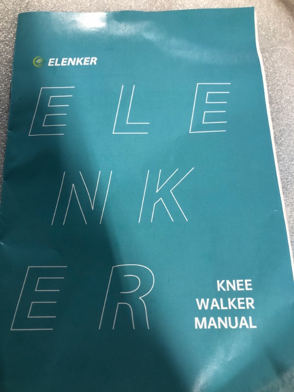 Photo 4 of ELENKER Adjustable Steerable Knee Scooter for Foot Injuries Ankles Surgery Medical Knee Walker Crutches Alternative Blue