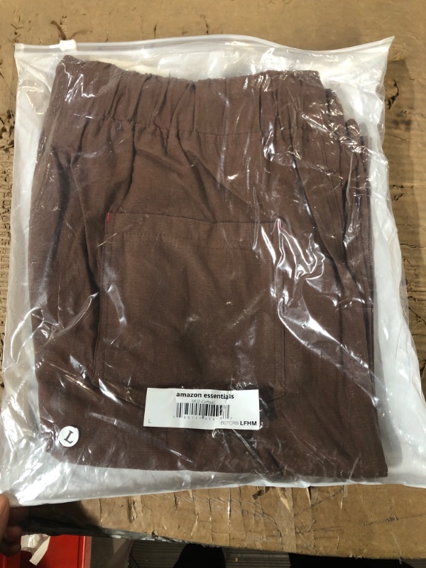 Photo 2 of Amazon Essentials Men's Brown Linen Casual Classic Fit Shorts - L (34"-36")
