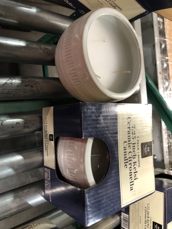 Photo 1 of 2 Pack - Member's Mark 7.25" Kelsi Ceramic Citronella Candle (White)